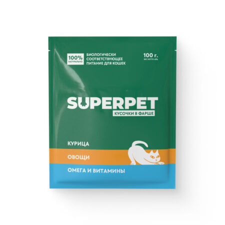 Курица для кошек. Кусочки в фарше - SUPERPET