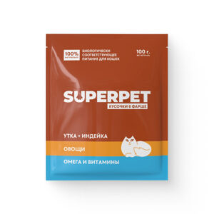 Утка с индейкой для кошек. Кусочки в фарше