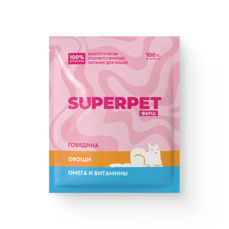 Говядина для кошек. Фарш - SUPERPET
