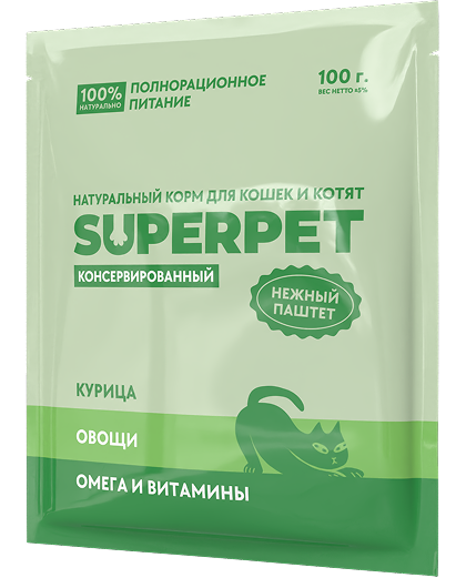 Влажный SUPERPET для кошек с курицей